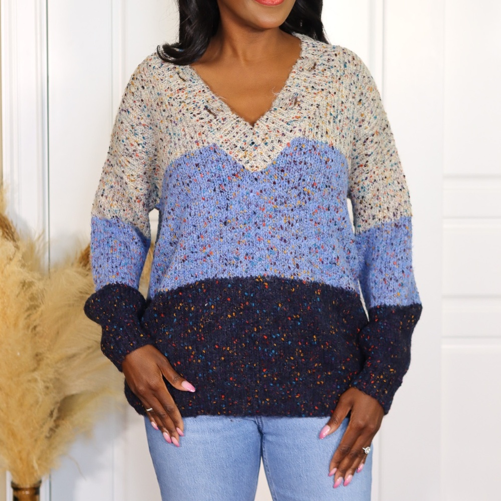 CONFETTI AND COLOR BLOCK SWEATER - Picture 3 of 10